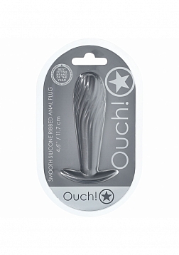 Ouch! - Ribbed Anal Plug - Silicone - Gun Metal