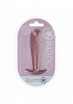 Ouch! - Ribbed Anal Plug - Silicone - Rose Gold