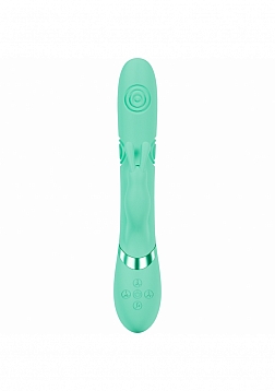 VIVE - Mimi - Rechargeable Triple Motor - G-Spot Vibrating and Tapping Rabbit - Green