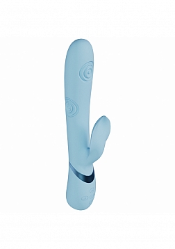 VIVE - Fronda - Rechargeable Triple Motor - G-Spot VIbrating and Tapping Leaf Clit Stimulator - Blue