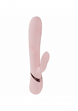 VIVE - Fronda - Rechargeable Triple Motor - G-Spot VIbrating and Tapping Leaf Clit Stimulator - Pink