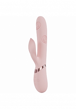 VIVE - Fronda - Rechargeable Triple Motor - G-Spot VIbrating and Tapping Leaf Clit Stimulator - Pink