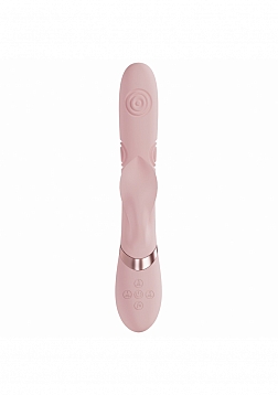 VIVE - Fronda - Rechargeable Triple Motor - G-Spot VIbrating and Tapping Leaf Clit Stimulator - Pink