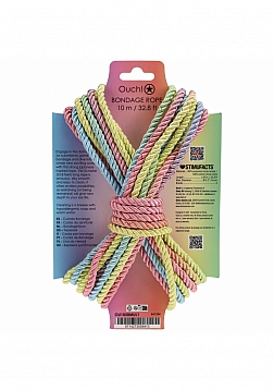 Ouch! Bondage Rope - 10 Meter - Nylon - Multicolor Pastel