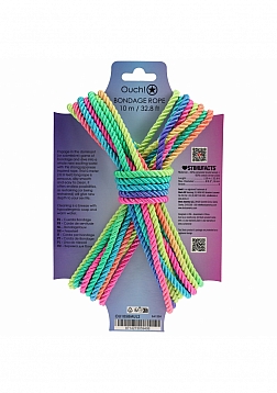 Ouch! Bondage Rope - 10 Meter - Nylon - Multicolor Bright