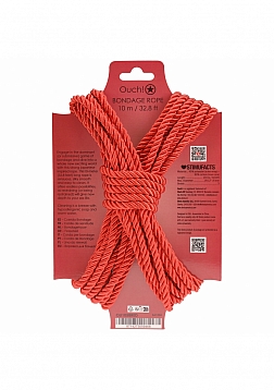 Ouch! Bondage Rope - 10 Meter - Nylon - Red