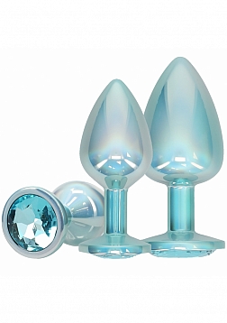 Ouch! Paris Collection - Metal Anal Plug Set - Blue