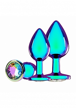 Ouch! Venice Collection - Metal Anal Plug Set - Iridescent