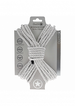 Ouch! Bondage Rope - 10 Meter - Nylon - Silver