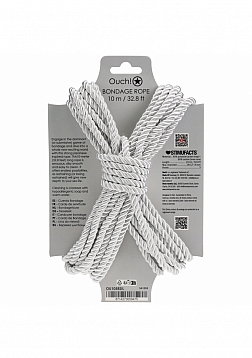 Ouch! Bondage Rope - 10 Meter - Nylon - Silver