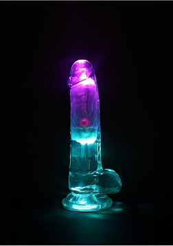 RealRock - Wireless Rechargeable - Remote Control - LED - Vibrating - Regular Straight with Balls 6"