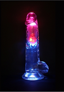 RealRock - Wireless Rechargeable - Remote Control - LED - Vibrating - Regular Straight with Balls 8"