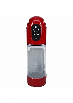 PUMPED - TechnoThrust - Automatic Masturbator - Waterproof - 10 Function - Metallic Red