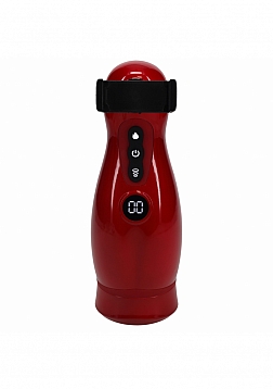 PUMPED - Virtuo - Masturbator - 10 Function - Suction - Vibration - Phone Attachment -  Metallic Red