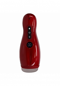PUMPED - Virtuo - Masturbator - 10 Function - Suction - Vibration - Phone Attachment -  Metallic Red