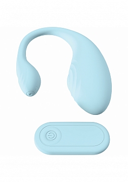 Loveline - Wave C-shape Vibe - 10 Function - Vibrating - Waterproof - Remote - Blue