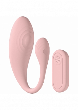 Loveline - Wave C-shape Vibe - 10 Function - Vibrating - Waterproof - Remote - Pink