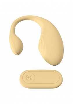Loveline - Wave C-shape Vibe - 10 Function - Vibrating - Waterproof - Remote - Yellow