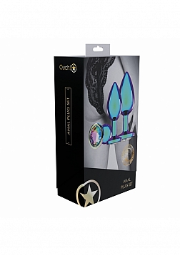 Ouch! Venice Collection -  Metal Anal Plug Set - Iridescent