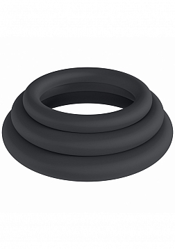 LEVELZ - Classic Silicone Cock Ring Set of 3 (XS/S/M) - Black