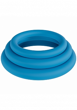 LEVELZ - Classic Silicone Cock Ring Set of 3 (L/XL/XXL) - Teal