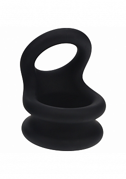 LEVELZ - Wide Double O Silicone Cock Ring - M - Black