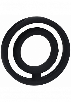 LEVELZ - Classic Grooved Silicone Cock & Ball Ring - Black