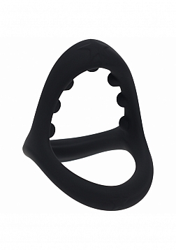 LEVELZ - Soft Bead Grip Silicone Cock & Ball Ring - Black