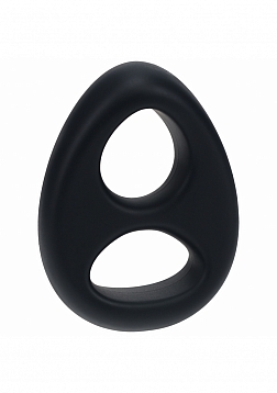 LEVELZ - Double Liquid Silicone Cock & Ball Ring - Black