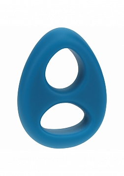 LEVELZ - Double Liquid Silicone Cock & Ball Ring - Teal