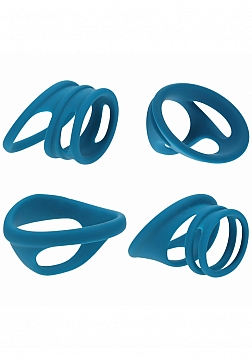 LEVELZ - Set of 4 Silicone Cock & Ball Rings - Teal
