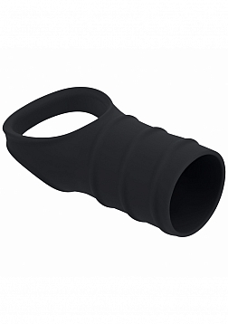 LEVELZ - Silicone Cock Ring & Ribbed Sleeve - Black