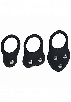 LEVELZ - Silicone Training Cock Ring Set of 3 (S, M, L) - Black