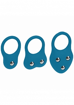 LEVELZ - Silicone Training Cock Ring Set of 3 (S, M, L) - Teal