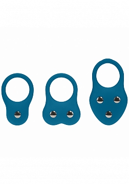 LEVELZ - Silicone Training Cock Ring Set of 3 (S, M, L) - Teal