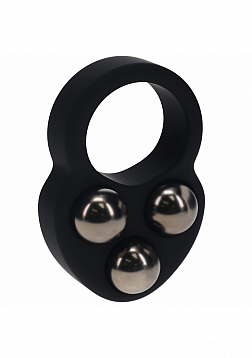 LEVELZ - Liquid Silicone Triple Weighted Ball Cock Ring - Black