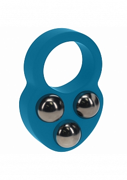 LEVELZ - Liquid Silicone Triple Weighted Ball Cock Ring - Teal