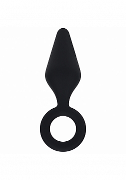 LEVELZ - Silicone Anal Plug with Loop - Medium - Black