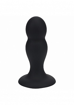 LEVELZ - Double Rattle Liquid Silicone Anal Plug - Medium - Black