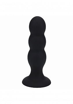 LEVELZ - Tri Rattle Liquid Silicone Anal Plug - Large - Black