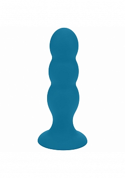 LEVELZ - Tri Rattle Liquid Silicone Anal Plug - Large - Teal