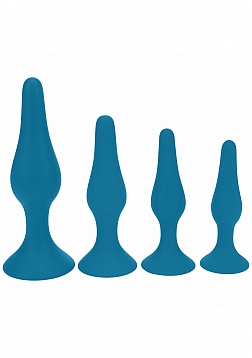 LEVELZ - Slim Silicone Anal Plug Kit of 4 (S,M,L,XL) - Teal