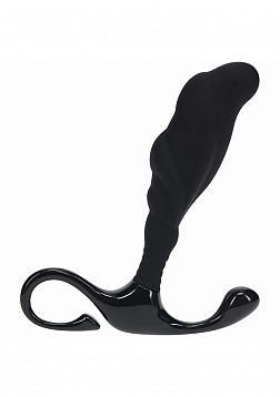 LEVELZ - Rippled with Hard Loop Silicone Prostate Massager - S - Black