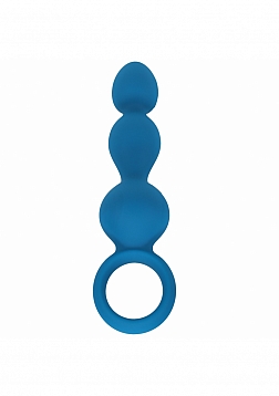 LEVELZ - Beaded Silicone Anal Probe with Loop - Teal