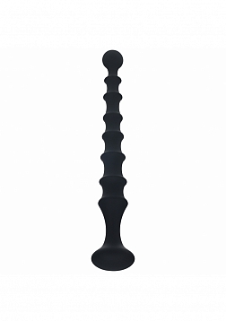 LEVELZ - Ribbed Silicone Flared Anal Probe - Black