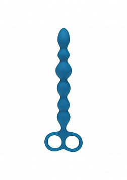 LEVELZ - Beaded Silicone Anal Probe with Double Loop - Teal
