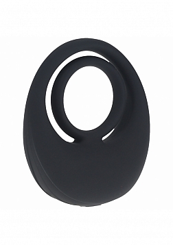 LEVELZ - Vibrating Liquid Silicone Cock & Ball Ring - Black