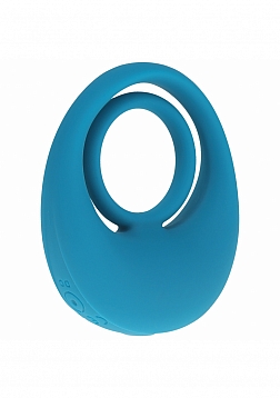 LEVELZ - Vibrating Liquid Silicone Cock & Ball Ring - Teal