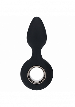 LEVELZ - Vibrating Silicone Anal Plug with Loop - Black