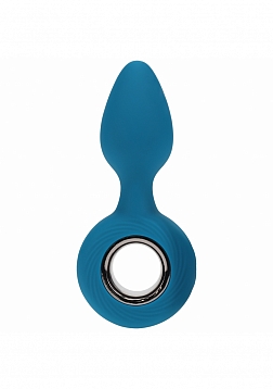 LEVELZ - Vibrating Silicone Anal Plug with Loop - Teal